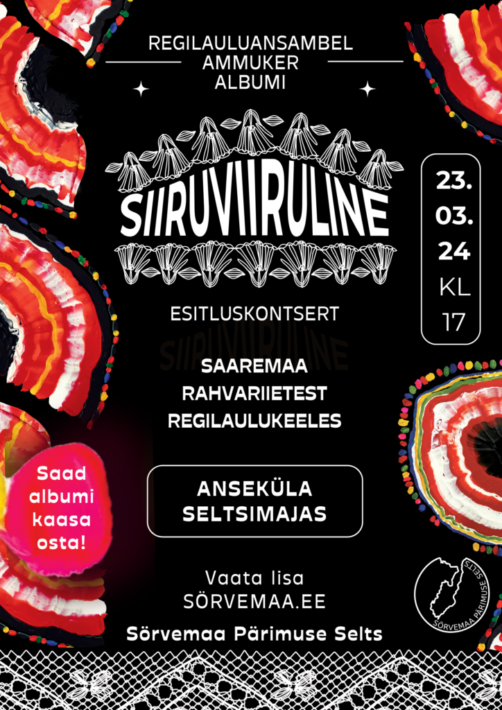 Ammukeri albumi "Siiruviiruline" esitluskontsert Ansekülas 23. märts 2024 kell 17.00